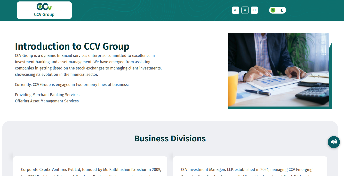 Corporate Capital Ventures interface screenshot