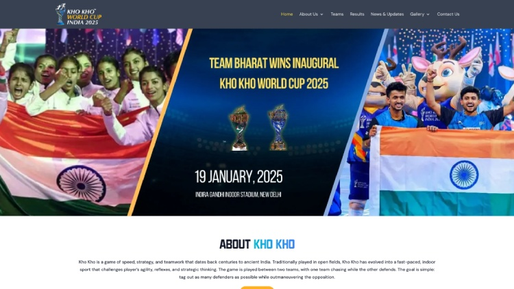 Kho Kho World Cup 2025 — Sports project screenshot