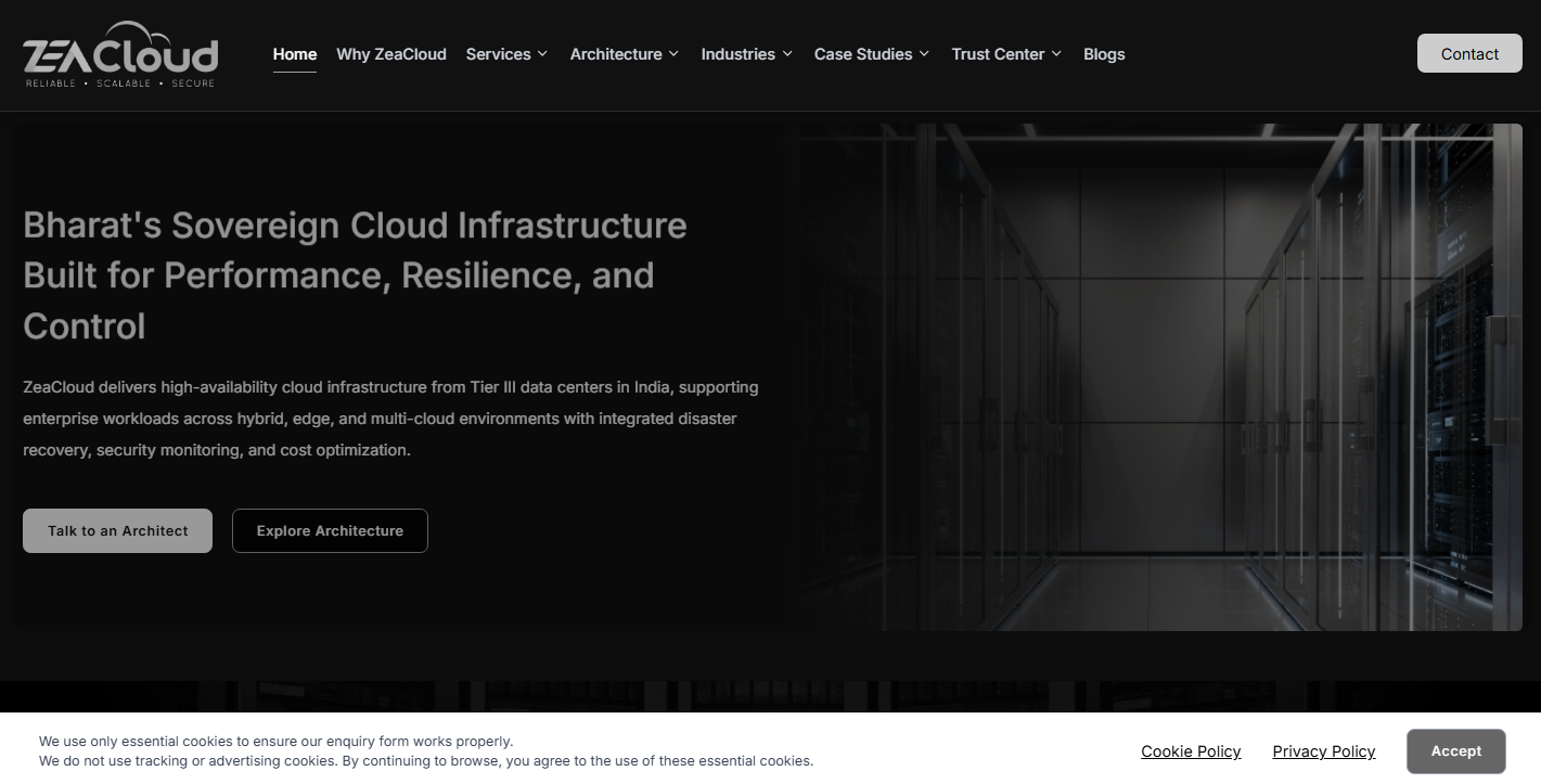 ZeaCloud Services interface screenshot
